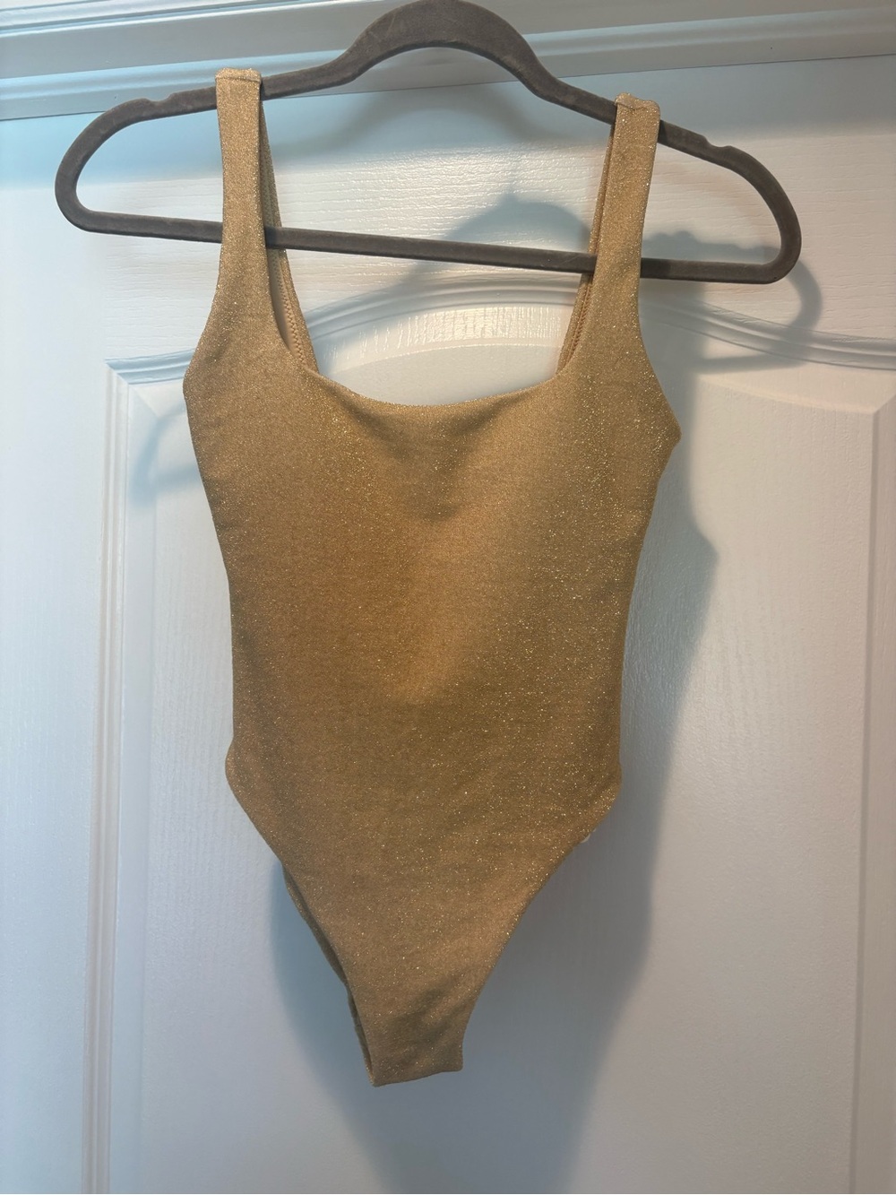 aerie Glittery Gold One-Piece Swimsuit